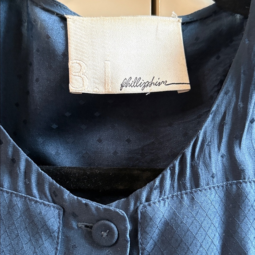 3.1 Phillip Lim Midnight Blue Patterned Top